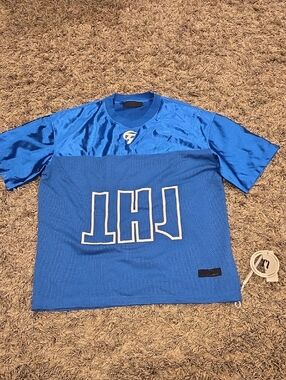 T1 Blue Men's Short-Sleeve Athletic Jersey Shirt